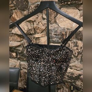 SHEIN Women's Black Crop-top